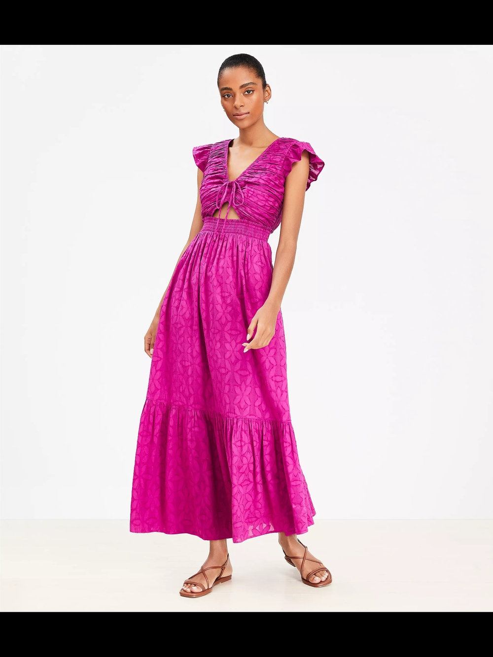 LOFT Fuchsia Cutout Maxi Dress-New With Tags
